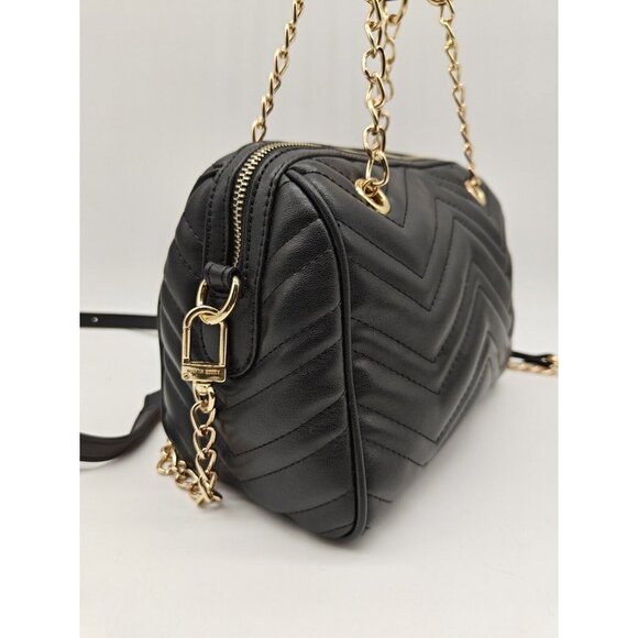 Anne Klein Quilted Faux Leather Double Handles Mini Crossbody - Black - Picture 9 of 9